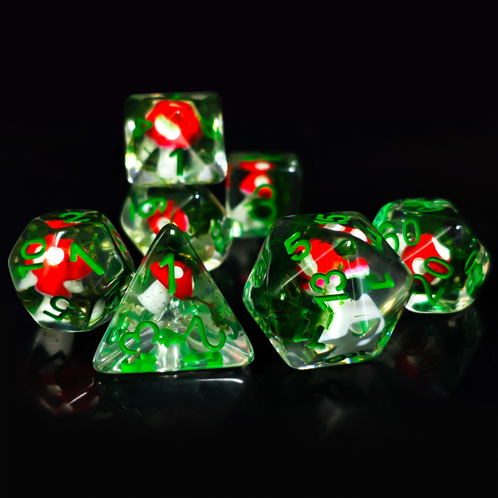 Dice Set Polyhedral - 7Pcs/Set DND Dice Transparent Resin Cute