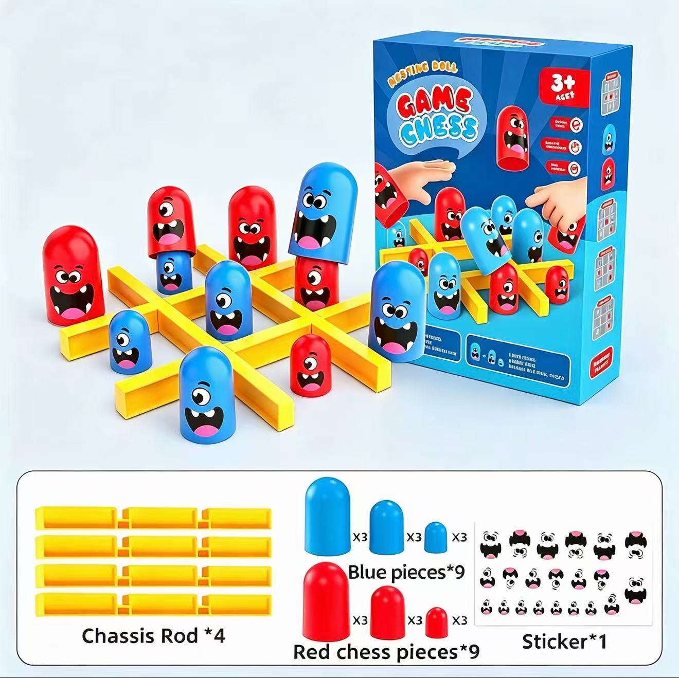 Board Game Arena - Tic-Tac-Toe Eat-and-Be-Sized Stacking Cups Dual Battle