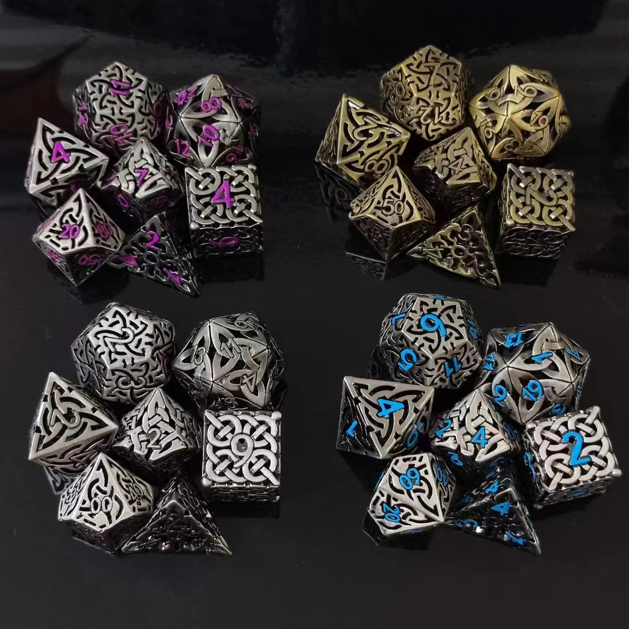 7 Pcs Cosplay D4-D20 DND Brass - Dice Set Polyhedral review and price