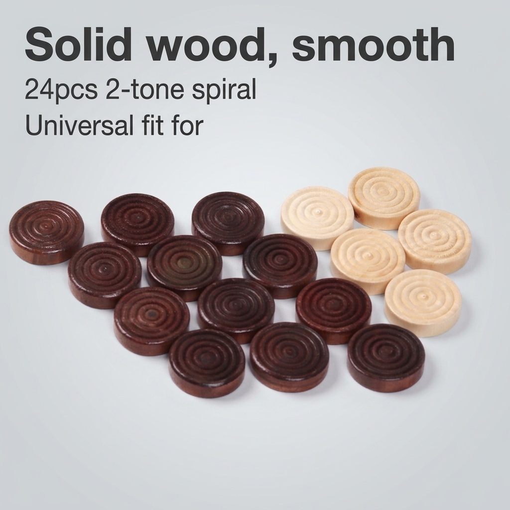 24 Pcs/Set Wooden Round Checke - Board Game Vantage review and price