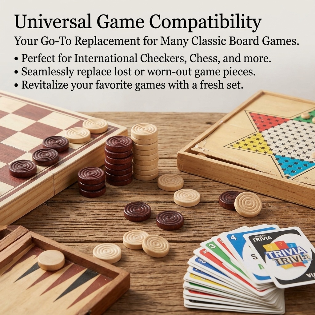 24 Pcs/Set Wooden Round Checke - Board Game Vantage review and price