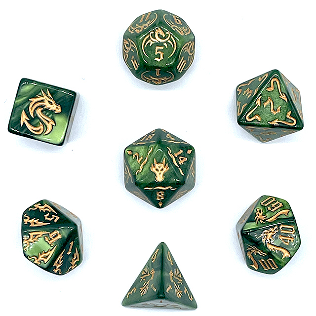 7Pcs Green Swirl Acrylic DND D - Board Game Arena review and price