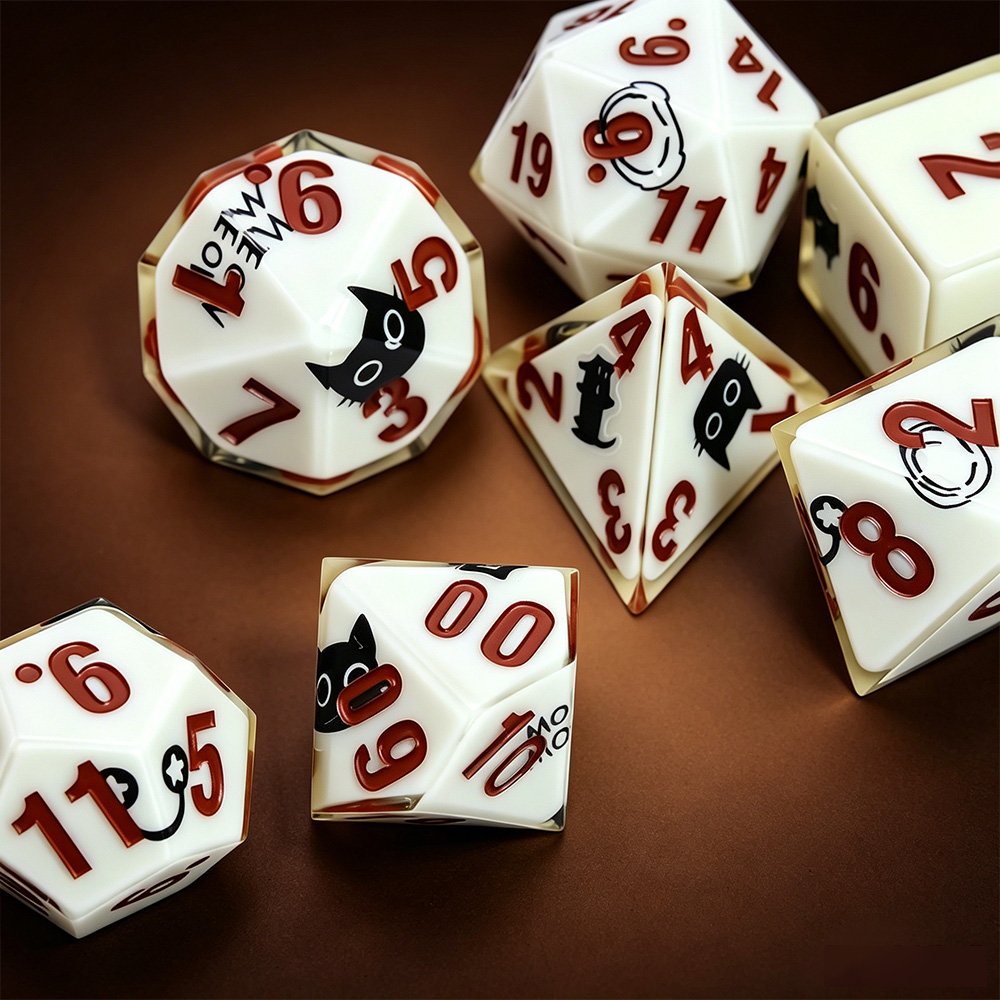 7pcs Magic Academy Cat Polyhed - Dice Set Polyhedral review and price