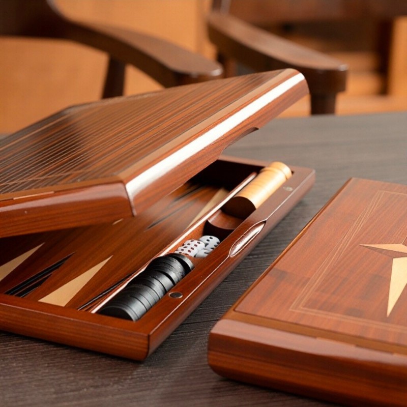 Solid Wood Backgammon 11-19 In - Board Game Vantage review and price