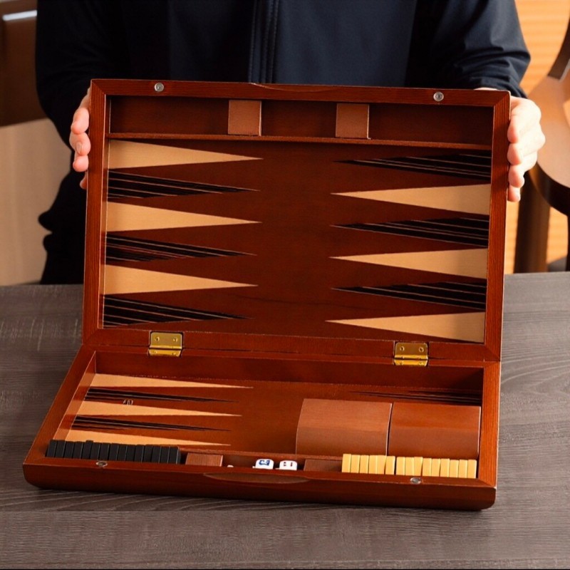 Solid Wood Backgammon 11-19 In - Board Game Vantage review and price