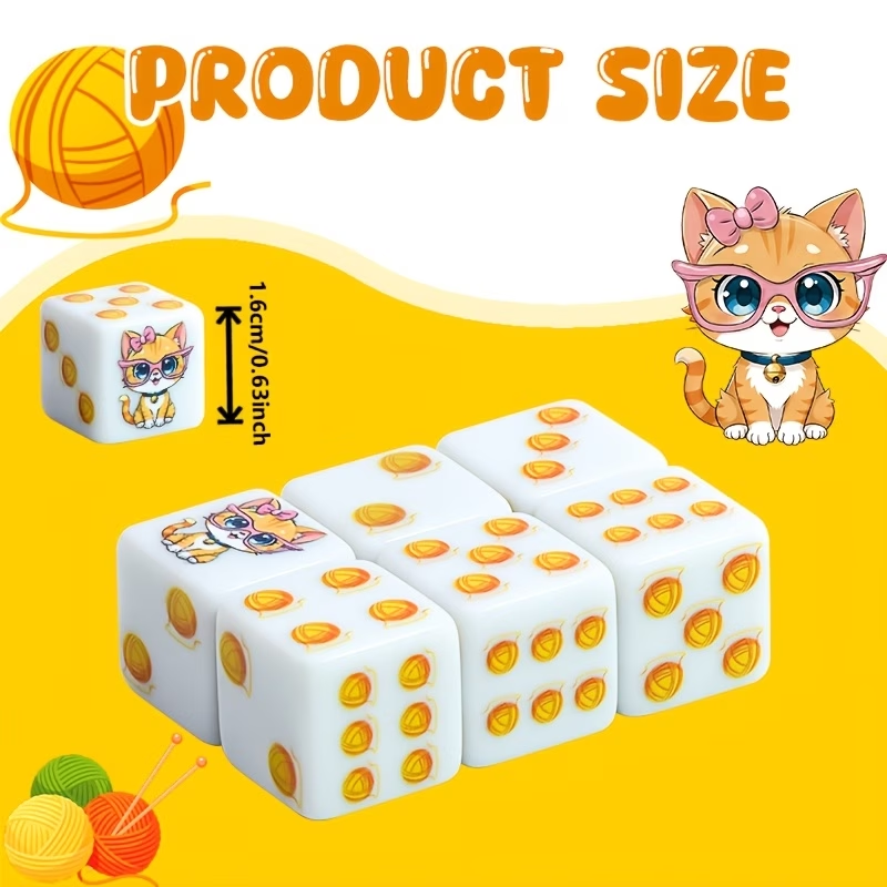6Pcs Cat Paw Print Polyhedral  - Board Game Arena review and price