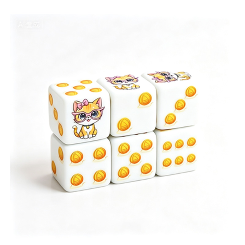 6Pcs Cat Paw Print Polyhedral  - Board Game Arena review and price