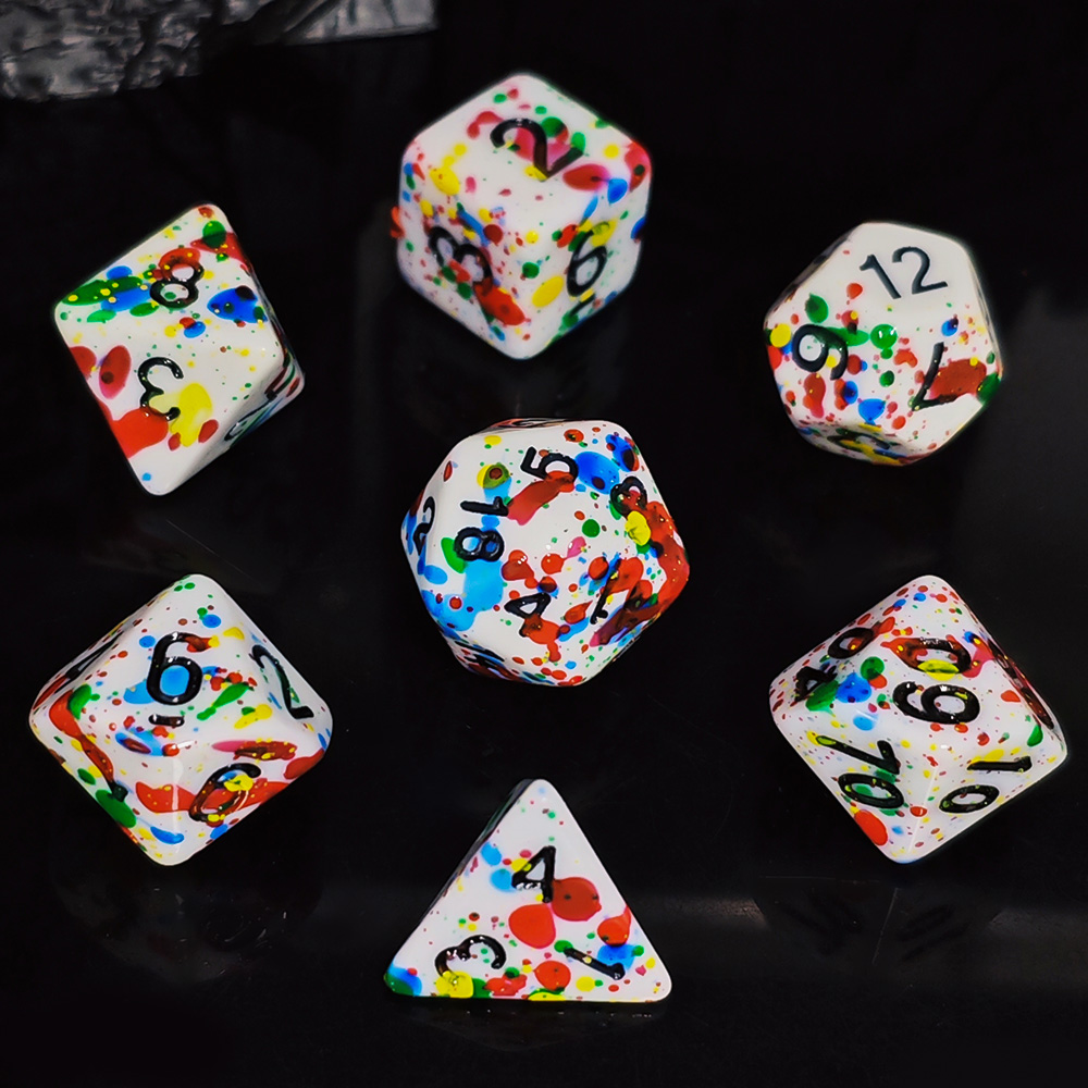 Paint Splatter Dice Set - 7PCS - Dice Set Polyhedral review and price