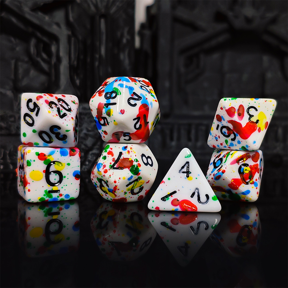 Paint Splatter Dice Set - 7PCS - Dice Set Polyhedral review and price