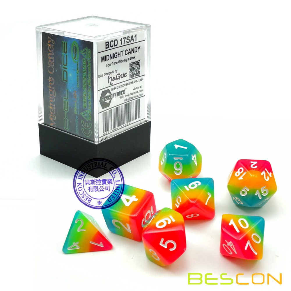 Bescon Fantasy Rainbow Glowing - Dice Set Polyhedral review and price