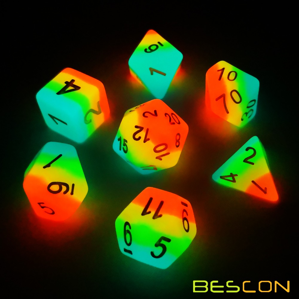 Bescon Fantasy Rainbow Glowing - Dice Set Polyhedral review and price