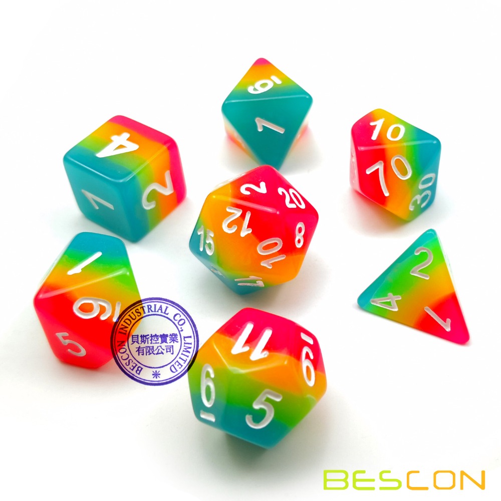 Bescon Fantasy Rainbow Glowing - Dice Set Polyhedral review and price