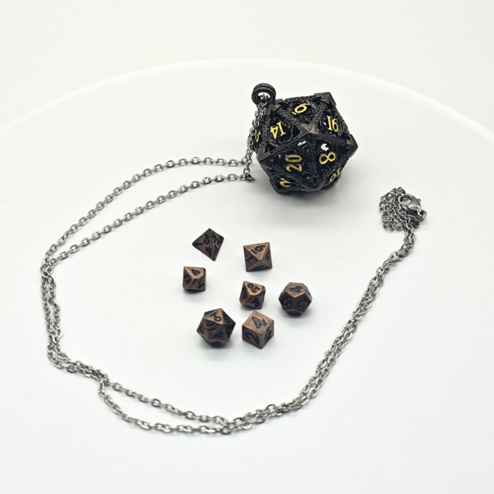 1 Set 20-sided Hollow Metal Di - Board Game Io review and price