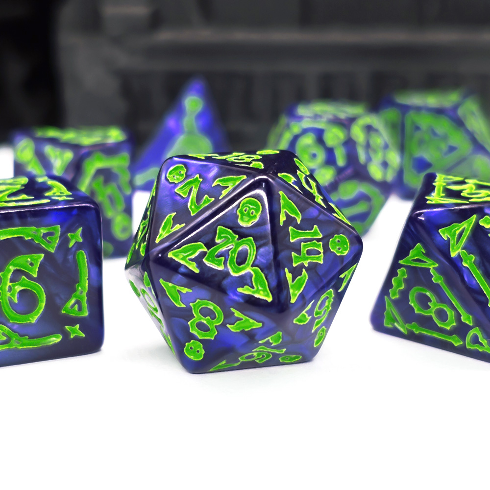 Cthulhu Dark Blue & Neon Green - Dice Set Polyhedral review and price