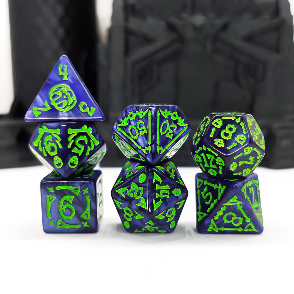 Cthulhu Dark Blue & Neon Green - Dice Set Polyhedral review and price