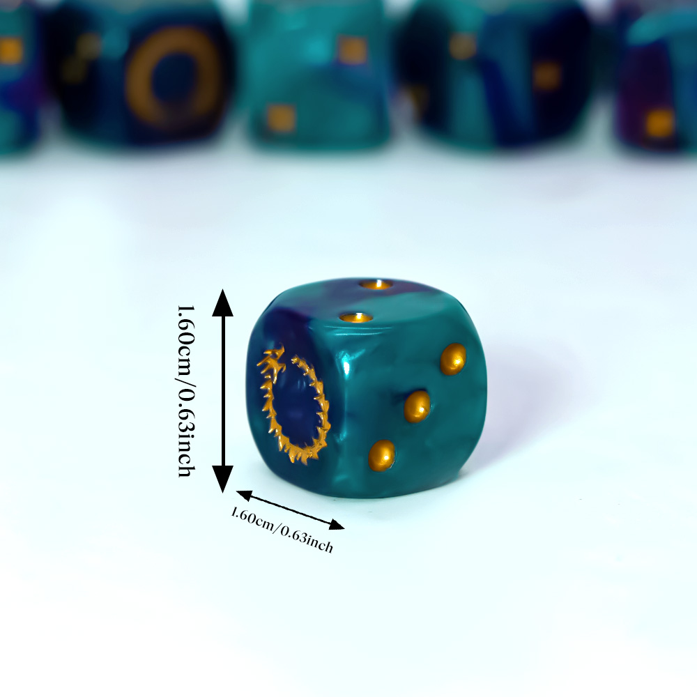 6Pcs Deep Sea Gold Flame D6 Di - Dice Set Polyhedral review and price