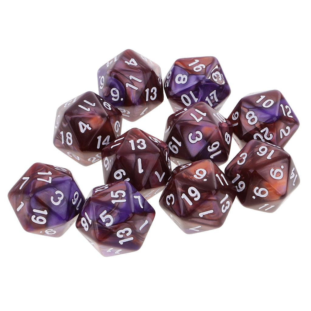 10pcs Polyhedral 20 Sided Dice - Board Game Arena review and price