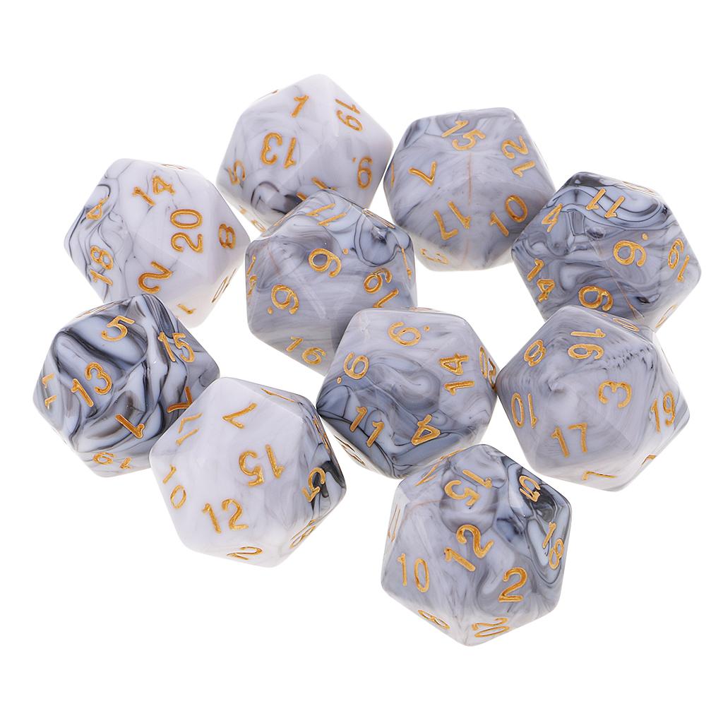 10pcs Polyhedral 20 Sided Dice - Board Game Arena review and price