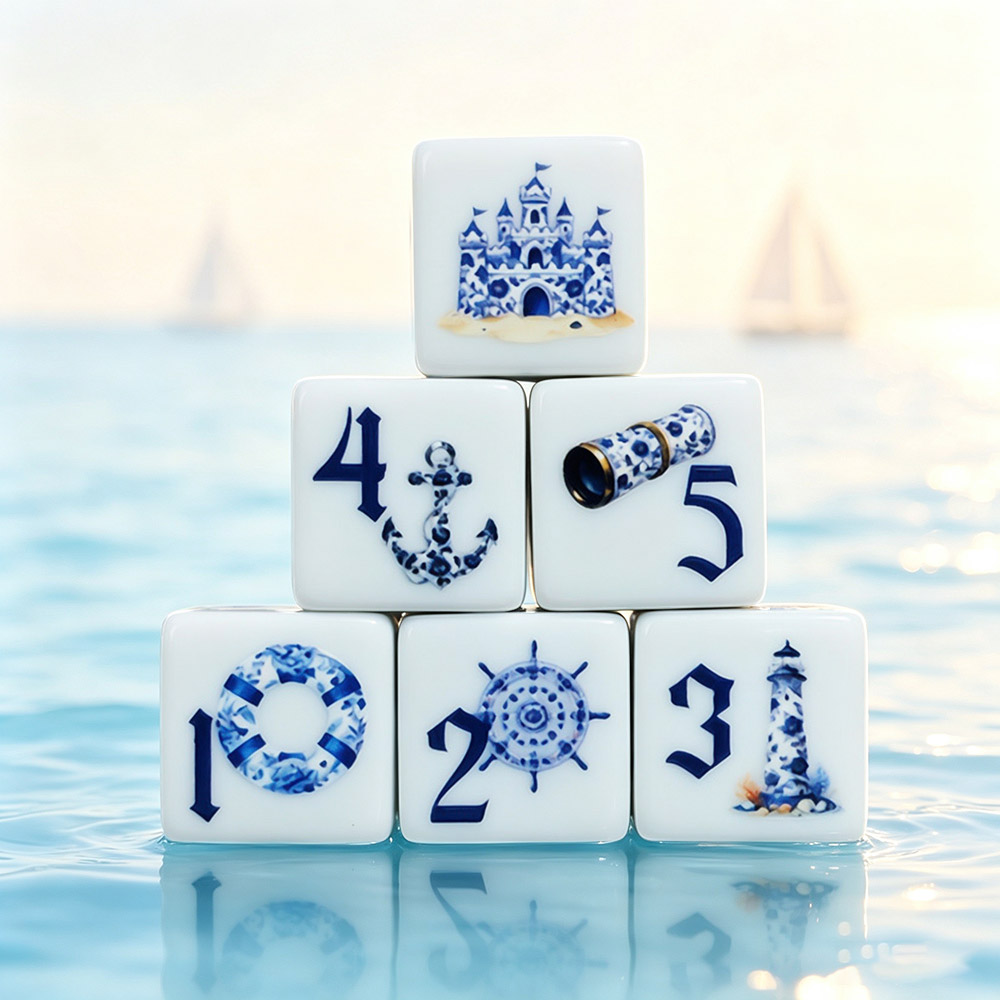 12Pcs Blue Nautical 16MM Print - Board Game Arena review and price
