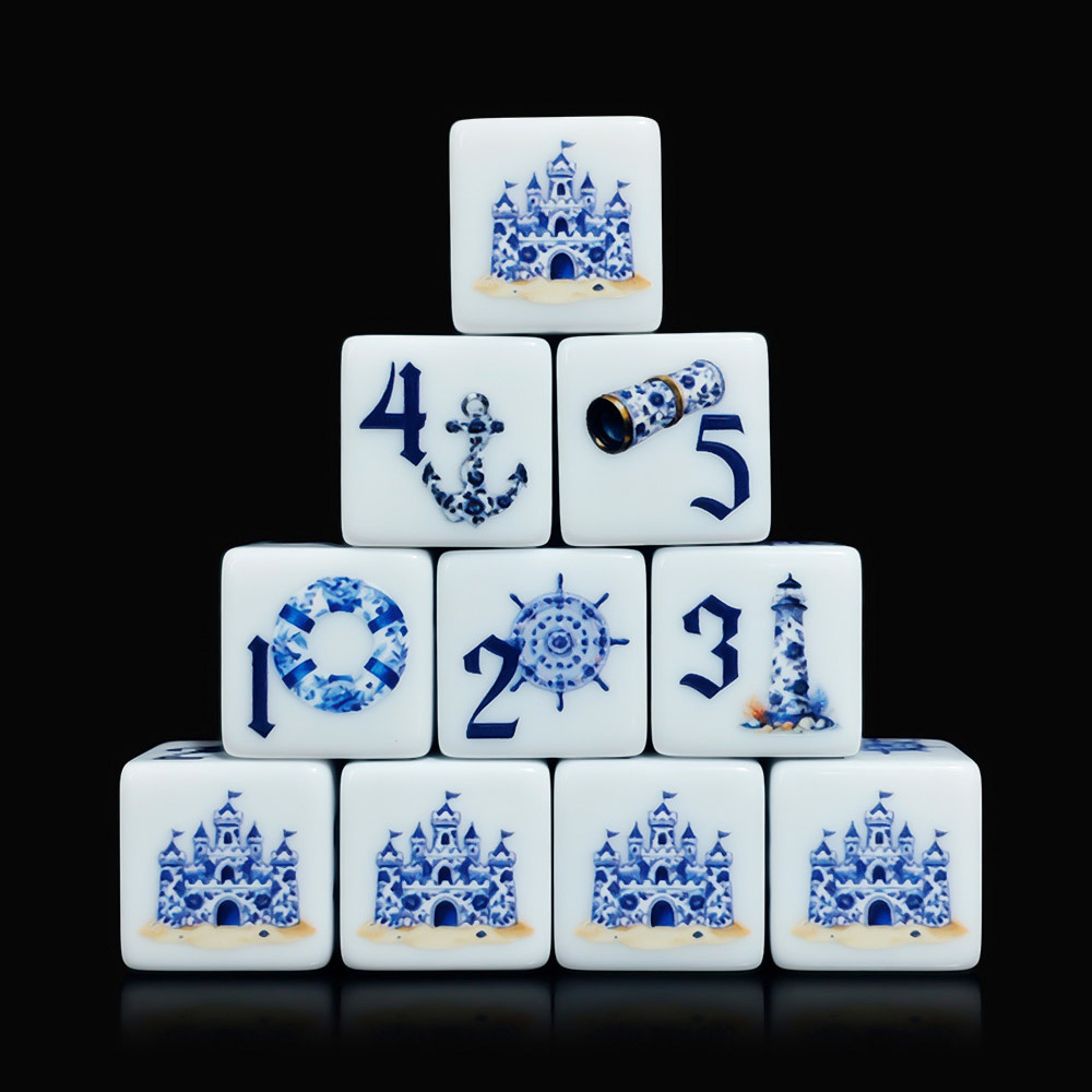 12Pcs Blue Nautical 16MM Print - Board Game Arena review and price