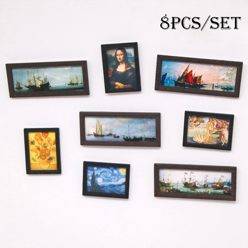 8Pcs/Set 1:12 Dollhouse Miniat - Miniature Painting Set review and price