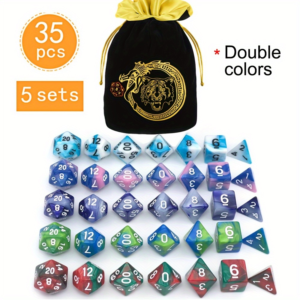 DND 5 Sets 35 Pcs Polyhedral D - Dice Set Polyhedral review and price